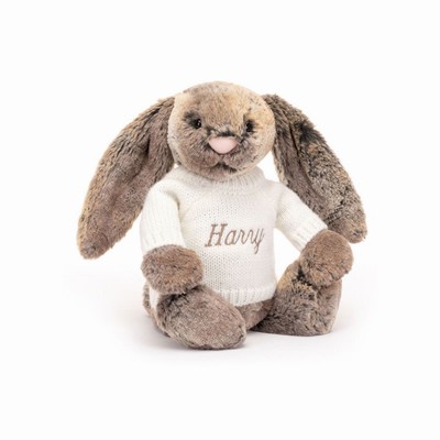 Jellycat Bashful Cottontail Bunny with Cream Jumper Australia | 428735BSK